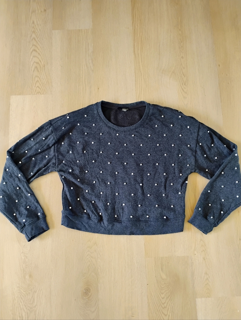 Renuar Grey Studded Accent Sweatshirt